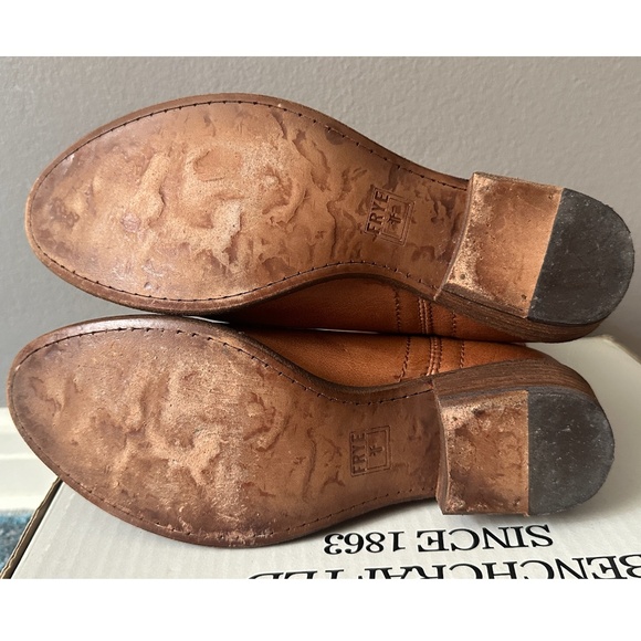 Frye Carson Shortie Cognac Ankle Boots - Worn Once for an Hour w/ Tags in Box - Picture 14 of 16